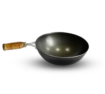 Orgatma Pure Iron Frying Pan with Wooden Handle – Traditional Cooking for a Healthier You